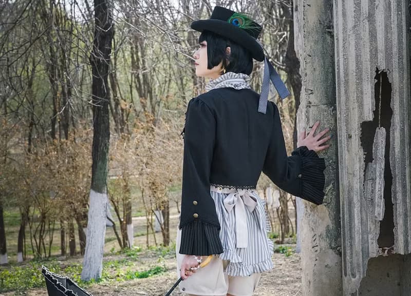 蒸汽朋克 哥特風復古  西服領外搭貝殼開衫短外套
