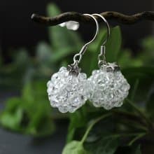 Beaded Ball Earrings/ビーズボールのイヤリング・ピアス　クリア