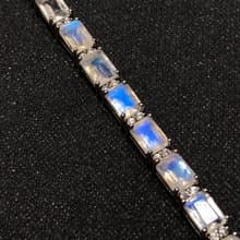 在台現貨 月華韻 天然 切面 月光石 手鍊 印度製 925純銀 手工製