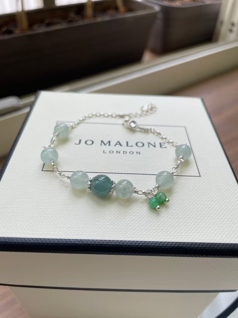 文青//天然翡翠A貨 藍水 晴水 綠翠 925銀 手鍊