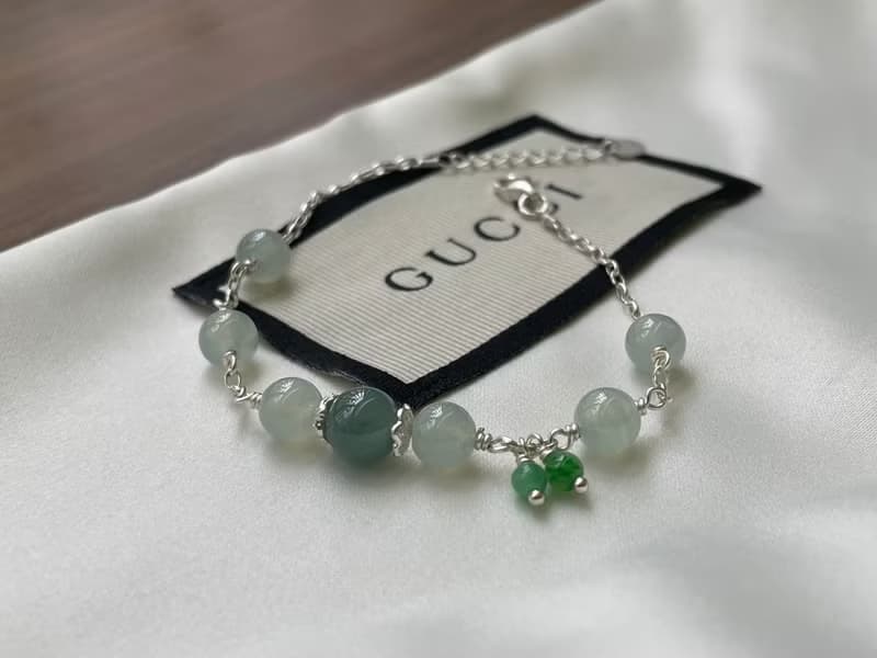 文青//天然翡翠A貨 藍水 晴水 綠翠 925銀 手鍊
