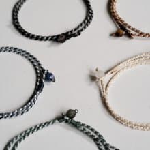 【腳鍊】無限infinity蠟繩腳環/南美蠟繩/天然石/原石