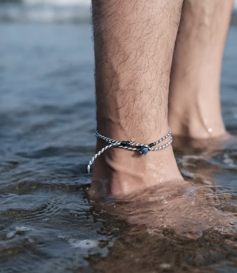 【腳鍊】無限infinity蠟繩腳環/南美蠟繩/天然石/原石