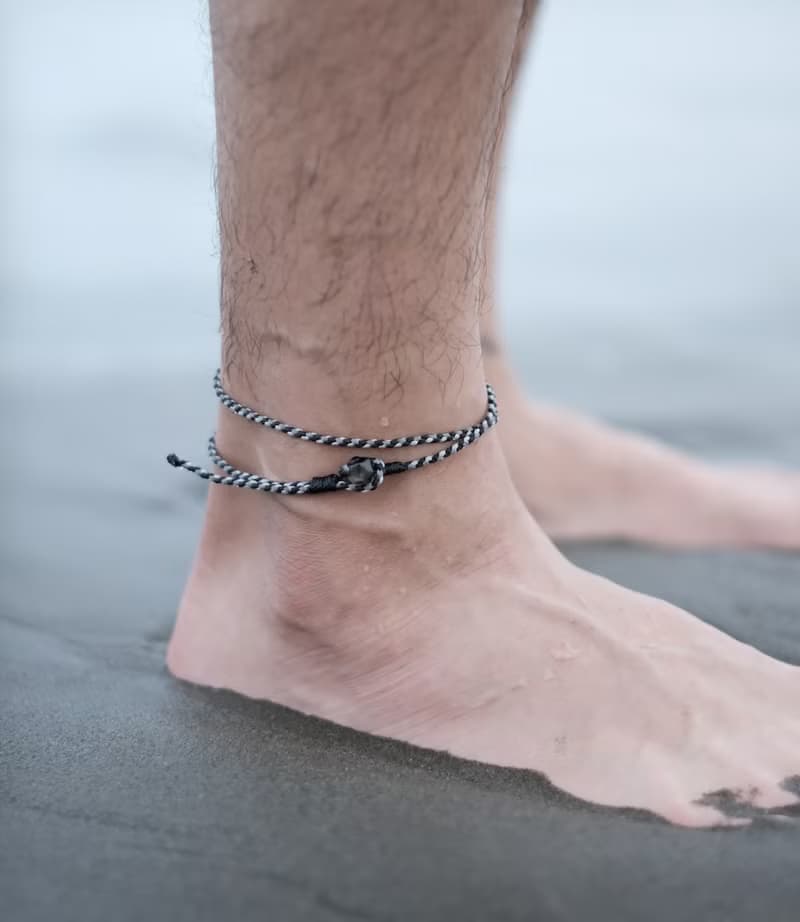 【腳鍊】無限infinity蠟繩腳環/南美蠟繩/天然石/原石