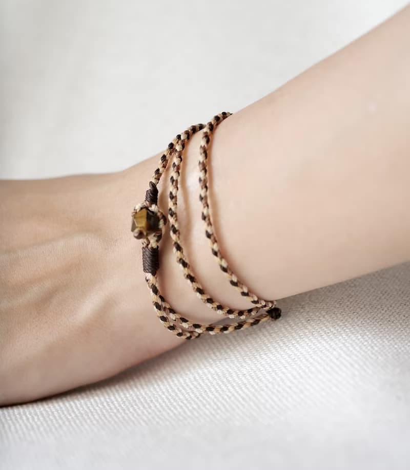 【腳鍊】無限infinity蠟繩腳環/南美蠟繩/天然石/原石