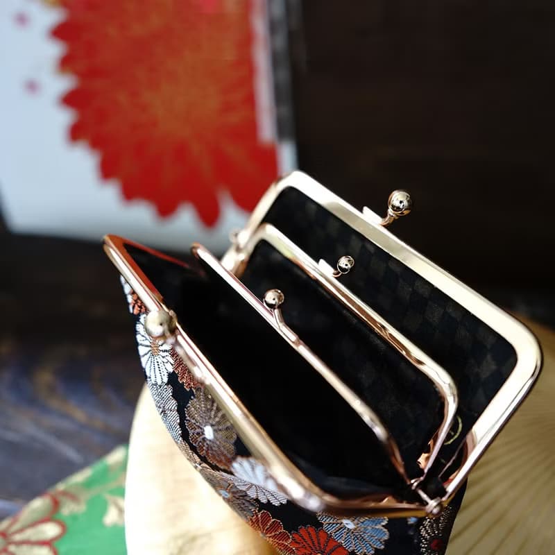 西陣織|金襴百菊親子口金包|零錢包|現代時尚