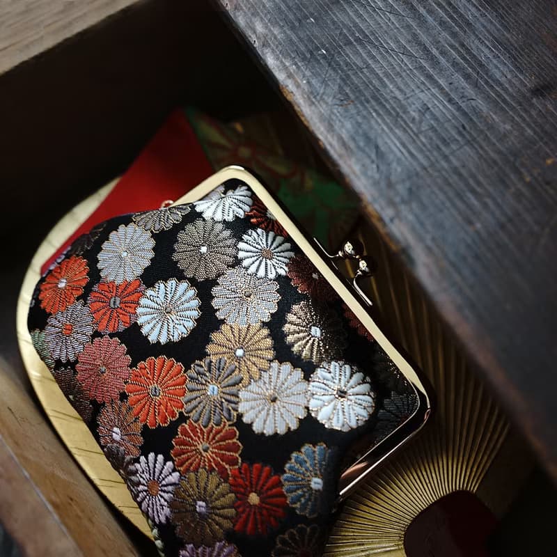 西陣織|金襴百菊親子口金包|零錢包|現代時尚