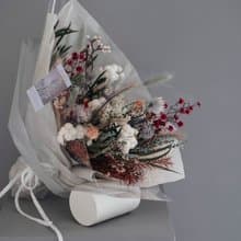 靜謐冷色調乾燥花束