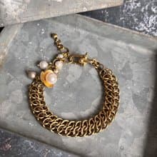 黃銅花朵珍珠手鍊