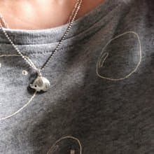 純銀*半立體/小版系列=元氣小象*嗨將*+16~18吋銀鍊* novtzu手作