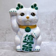 【藤耀億福】日本清水燒招財貓 | 花結晶 藤 億万両 右