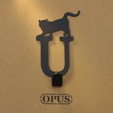 【OPUS東齊金工】當貓咪遇上字母U - 掛勾(黑)/造型掛鉤/無痕/