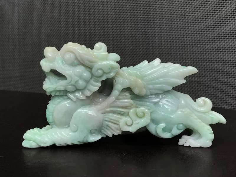 快速出貨/天然A貨緬甸玉翡翠招財飛天貔貅擺件/手工雕 特價優惠