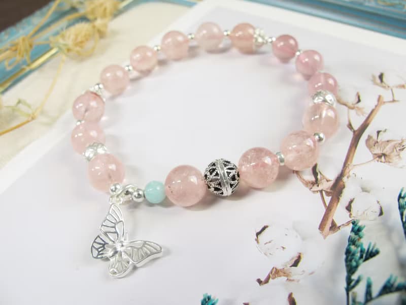 摩根石 馬達加斯加粉晶 天河石 925銀【翩舞】開發心輪 好人緣