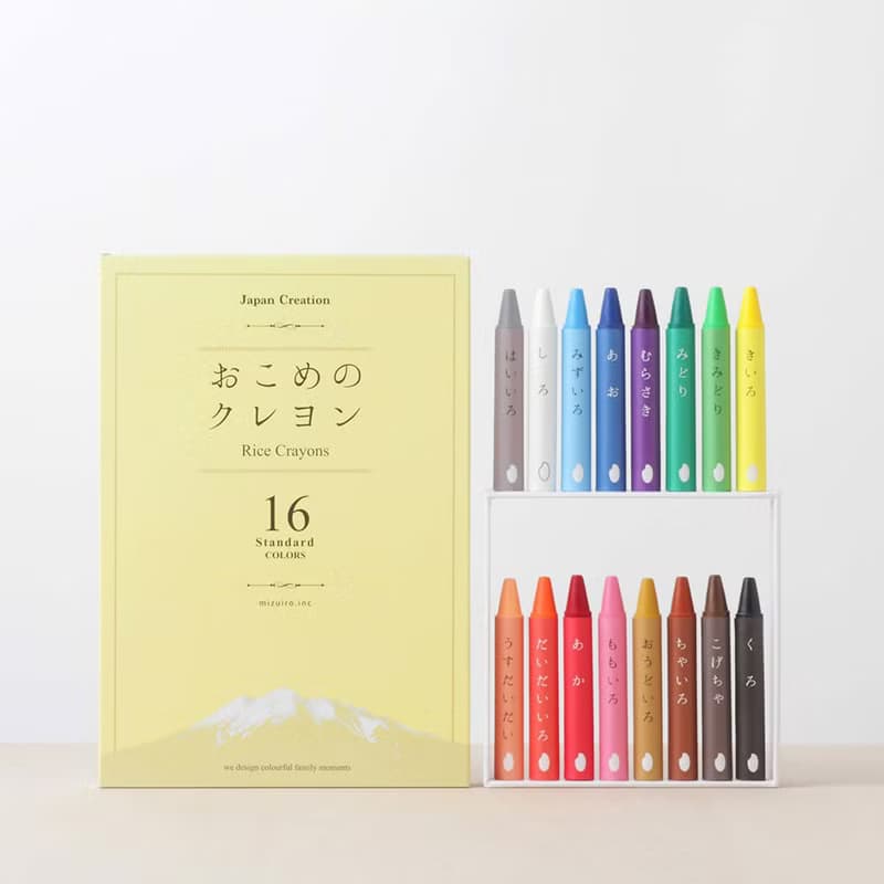 【mizuiro】日本米製無毒環保蠟筆 (16 色) 兒童玩具 畫畫