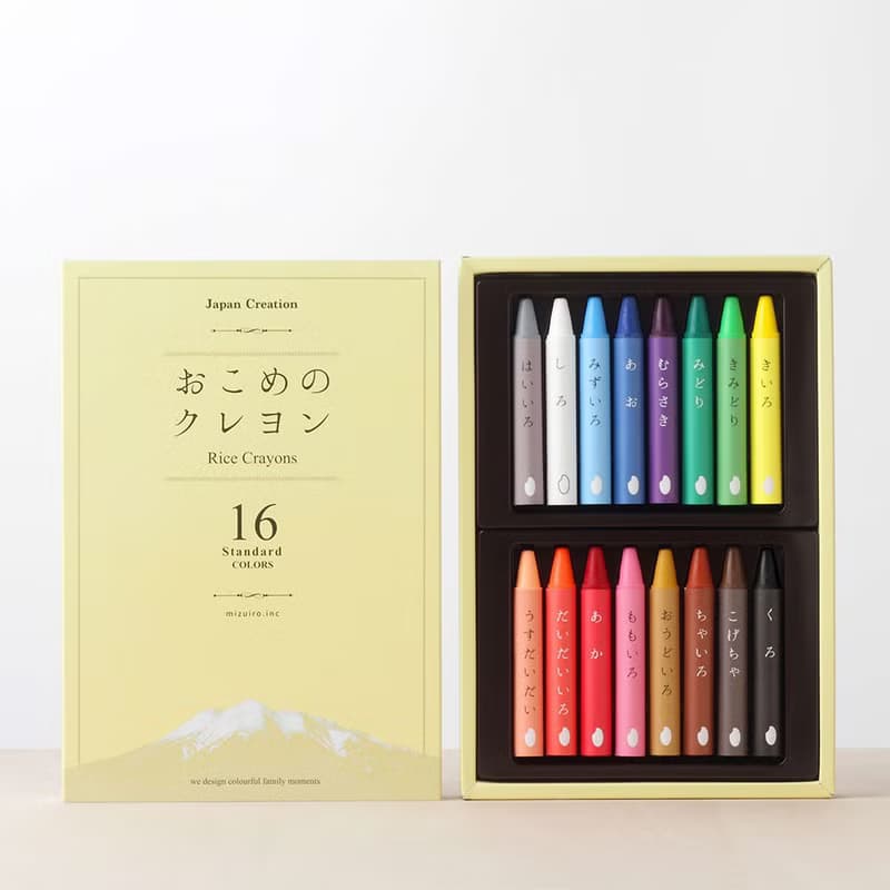 【mizuiro】日本米製無毒環保蠟筆 (16 色) 兒童玩具 畫畫