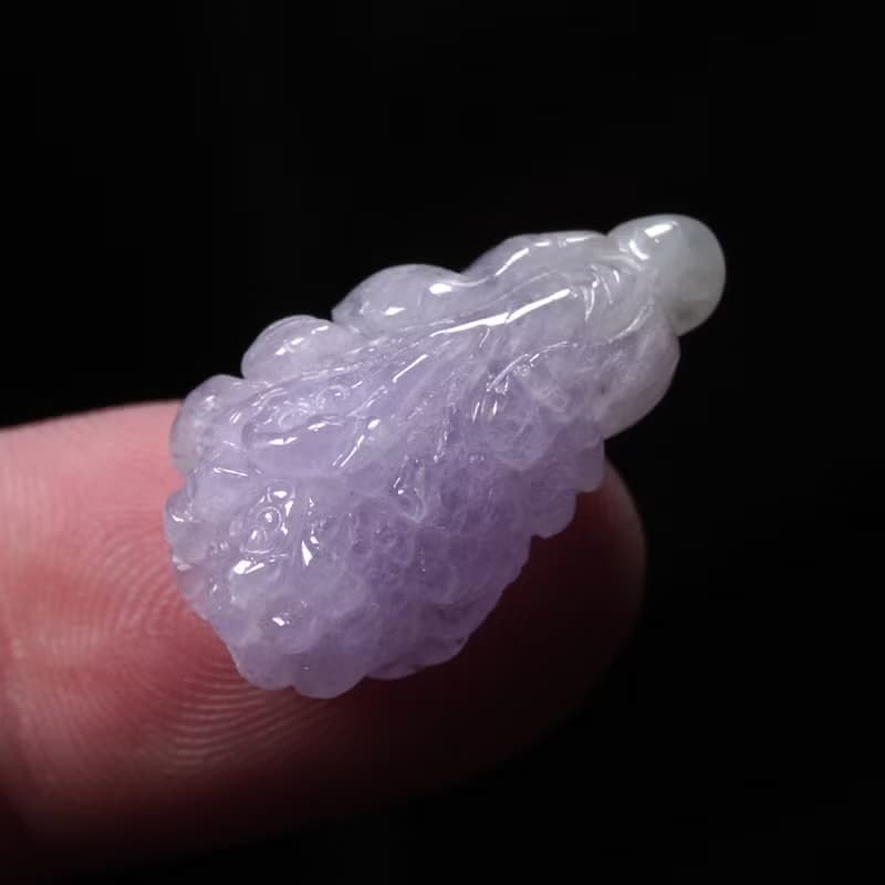 【廣納百財】冰種紫羅蘭翡翠白菜 | 天然緬甸玉A貨翡翠 | 送禮