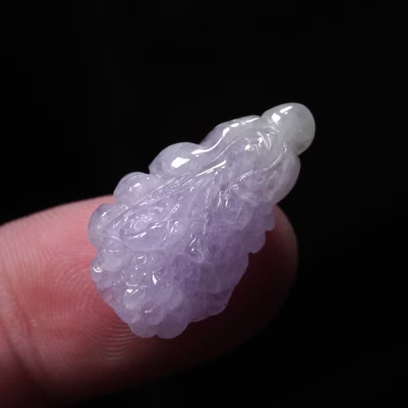【廣納百財】冰種紫羅蘭翡翠白菜 | 天然緬甸玉A貨翡翠 | 送禮