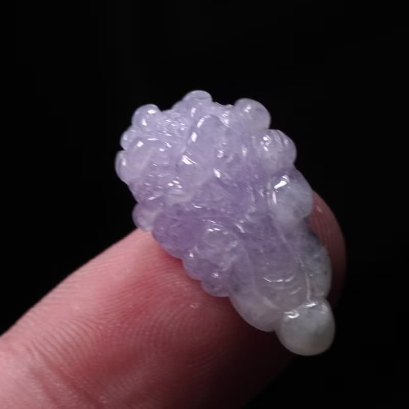 【廣納百財】冰種紫羅蘭翡翠白菜 | 天然緬甸玉A貨翡翠 | 送禮