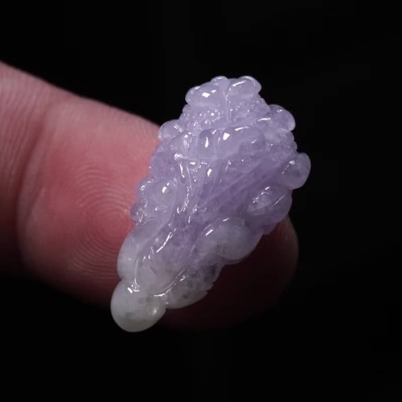 【廣納百財】冰種紫羅蘭翡翠白菜 | 天然緬甸玉A貨翡翠 | 送禮