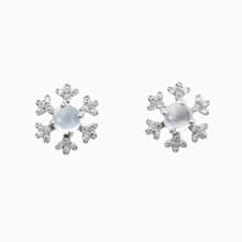 冰雪奇緣白翡耳環 天然玉石 | 翡翠耳環 | 女生送禮 | 18K金飾品