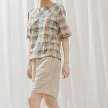 英倫少女 格紋休閒親膚棉質小衫