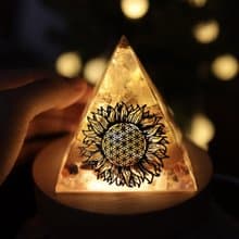 【畢業禮物】生命之花向日葵大型奧剛金字塔小夜燈orgonite招財