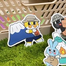 【Bubuworld露營系列】療癒動物大貼紙 防水貼紙 貓咪露營 共5款