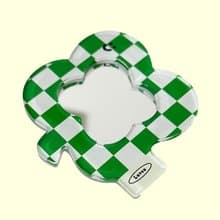 Four-leaf clover checkerboard mirror transparent case