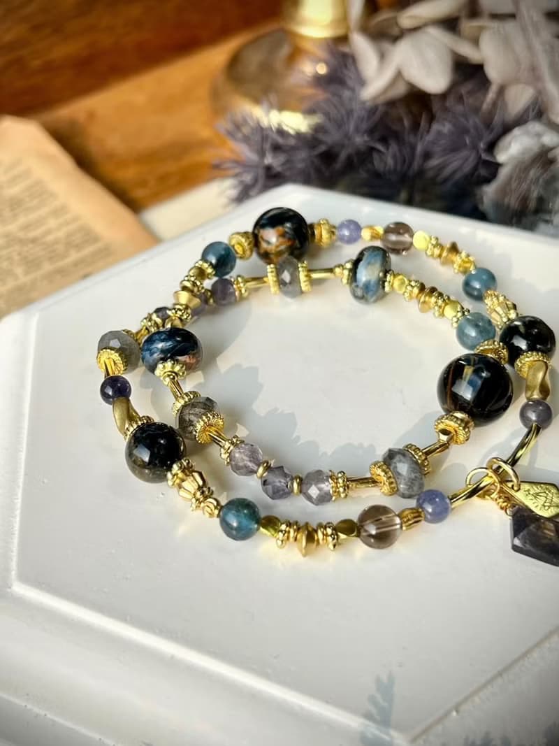 -日月星辰-天然水晶手鏈/黃銅手鍊