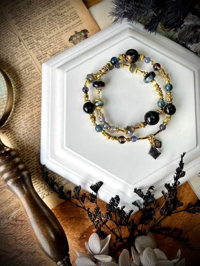 -日月星辰-天然水晶手鏈/黃銅手鍊