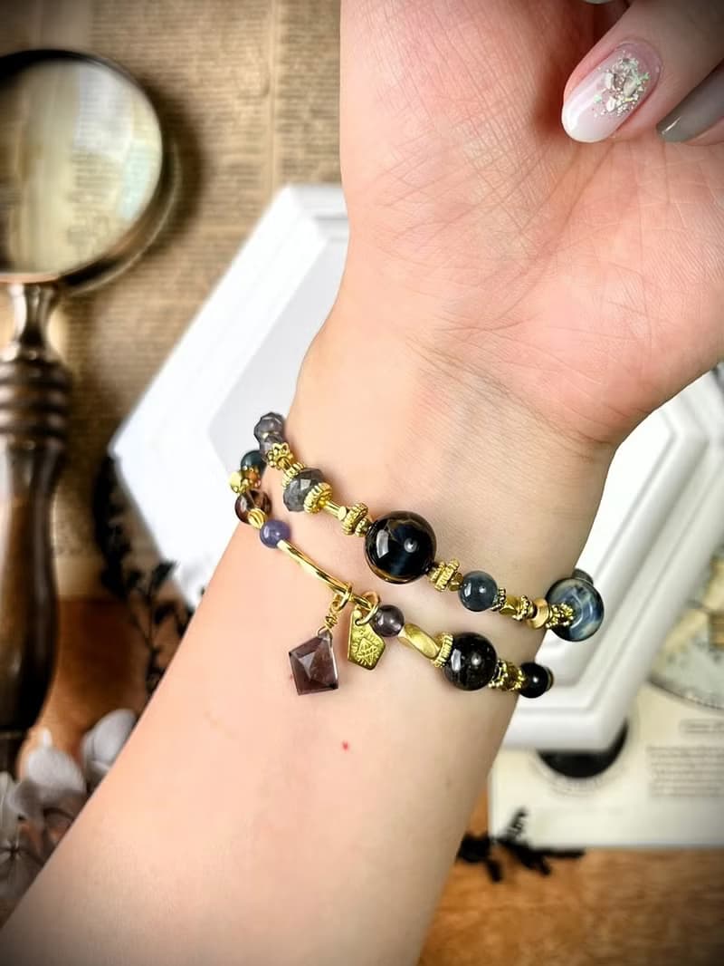 -日月星辰-天然水晶手鏈/黃銅手鍊