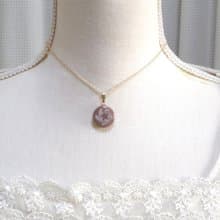 レジンアート　ラテアート風のラウンドペンダント・チョコレート