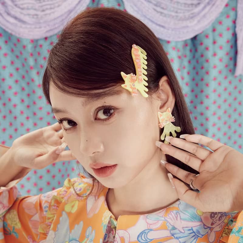 亞克力擺尾可愛小貓耳釘耳夾發卡耳飾原創設計