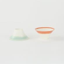 富士山清酒杯 豬口杯 陶瓷杯-兩件組