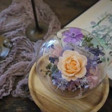 畢業畢業花束畢業花禮【永生花圓球玻璃罩盅】永生花不凋花