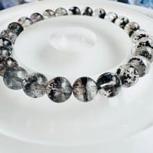 天然招財半盆黑超七7mm12.37g三輪骨幹水晶避邪防小人防負面