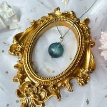 【一物一圖】稀有18mm糯體藍爆閃/星光海藍寶吊墜連S925純銀項鍊