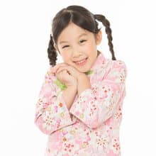 兒童旗袍 古風 七分袖厚款 花柔沁粉