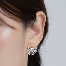 haime witty ribbon earring (3mm cubic)
