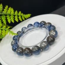 高品質龍鱗雲母藍晶石手串13.5mm顆顆帶眼冰潤星光男女內心平衡