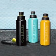 【孔雀Peacock】800ML 直飲不鏽鋼保溫杯(掛勾孔)運動暢快-橘黃色