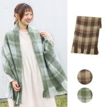 【預訂】印度製 格紋混羊毛圍巾