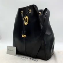 絕版中古包 Dior 黑色金蛋水桶包 斜背包 單肩包 側背包 古董包