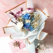 24hr出貨【藍色永生花束】情人節花束/乾燥花束/生日禮物
