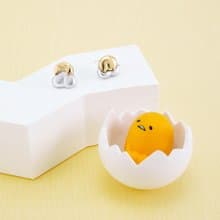 Gudetama 10週年系列-懶得過生日的蛋黃哥不對稱純銀耳環