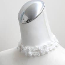 手工編織 空靈系花卉頸鍊。項鍊/choker/脖子飾品/鎖骨鍊/森林系