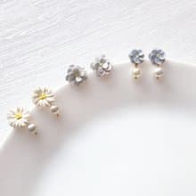 小清新* 手工黏土萬華鏡紫陽花/萍果花/洋甘菊耳環/耳夾
