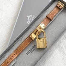 【 日本直送　名牌中古包 】HERMES エルメス 腕時計 ブラウン ケリー レザー クォーツ vintage ヴィンテージ オールド 6kuddk