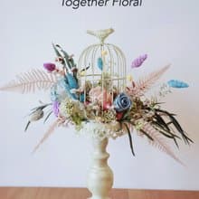 清新典雅永生玫瑰鳥籠桌花